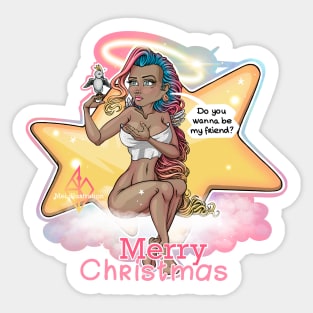 Do you wanna be my friend? Merry Christmas Sticker